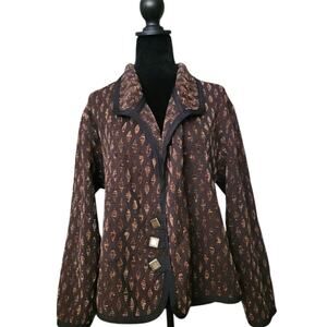 VINTAGE Reversible brown diamond print jacket Size Medium
